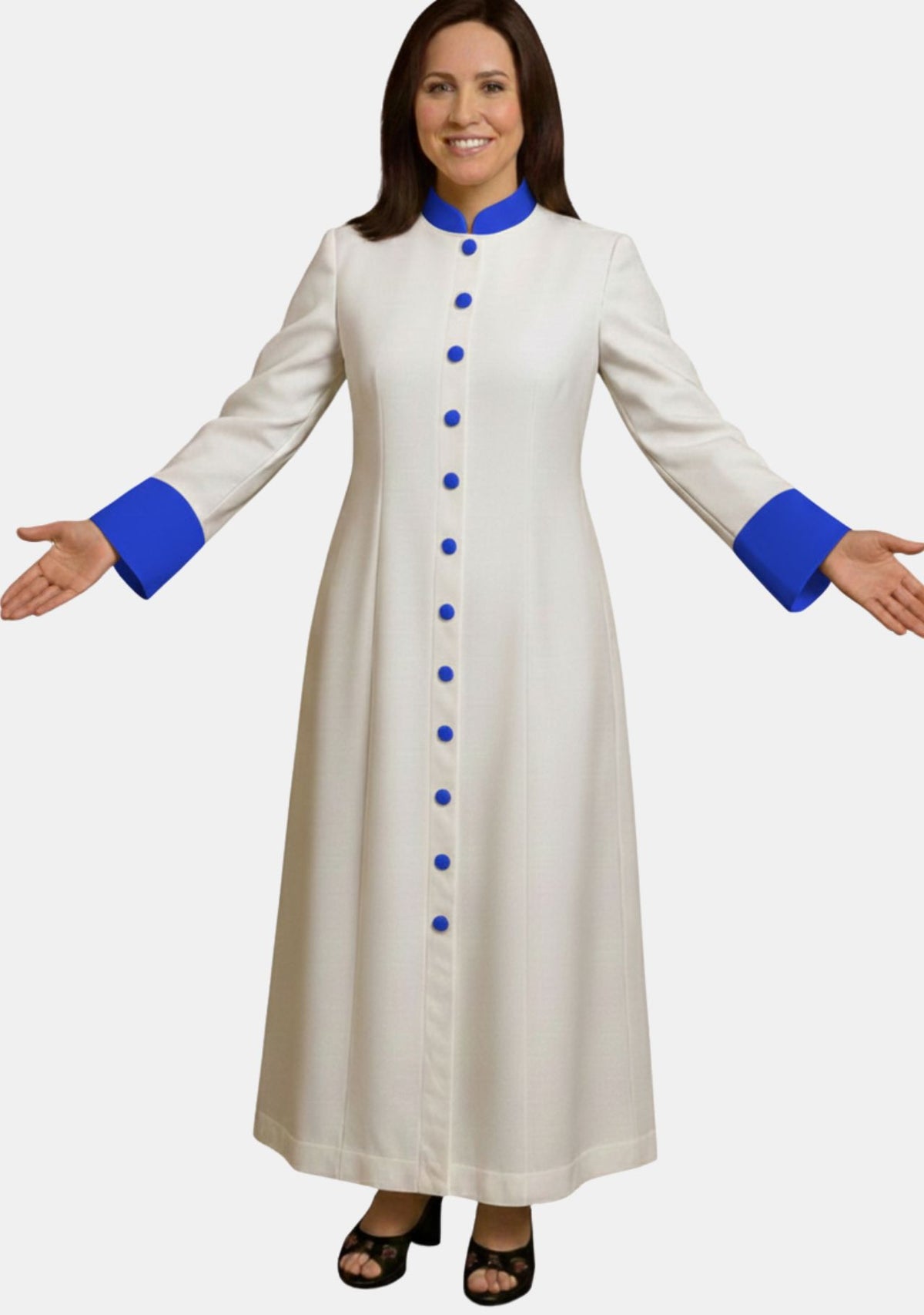 Alice White with Royal Blue Women Clergy Robe