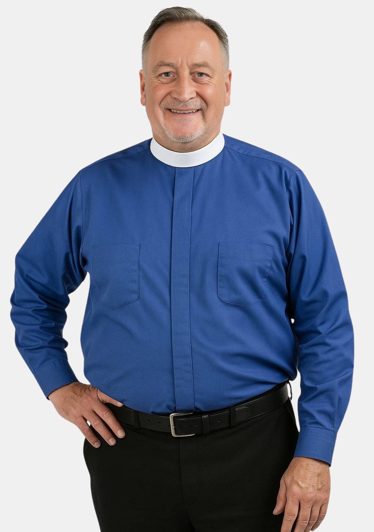 Full Collar Royal Blue Clergy Shirt