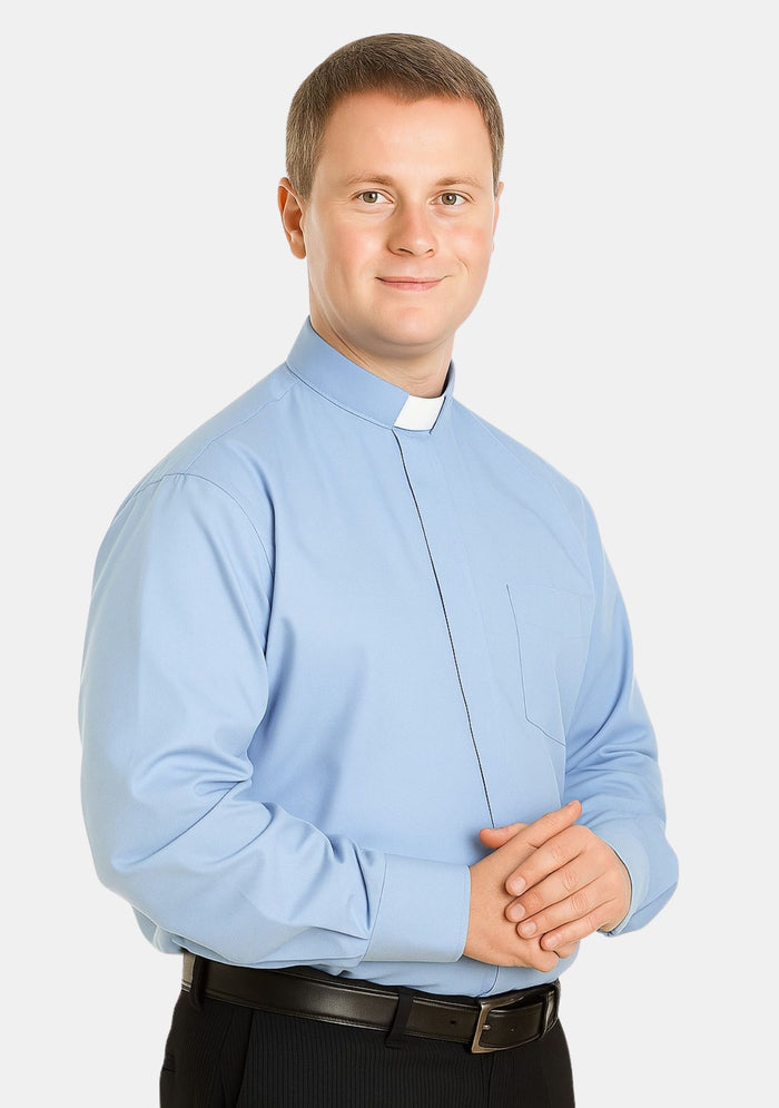 Sky Blue Tab Collar eClergy's Shirt