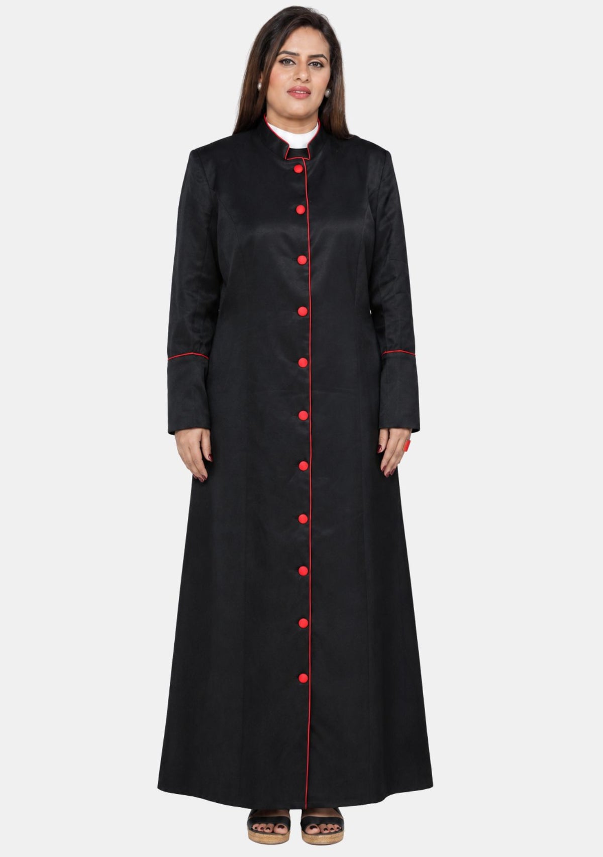 Women Black Red eClergys Robe
