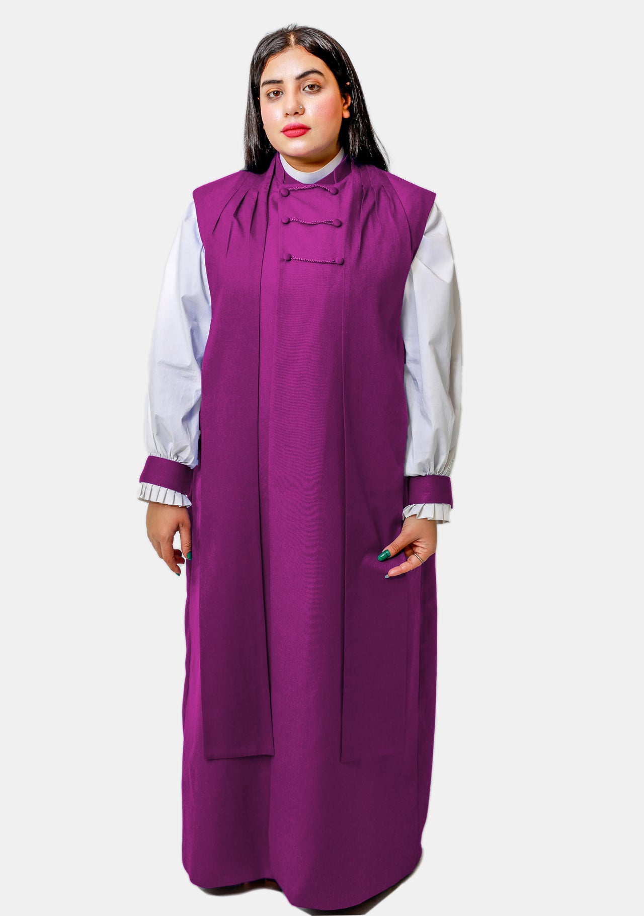 3 Stripe Red Purple eClergy's Chimere and Rochet Set with Lined Finish ...