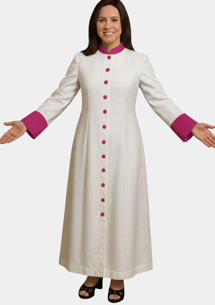Adeline White with Red Purple Women Clergy Robe