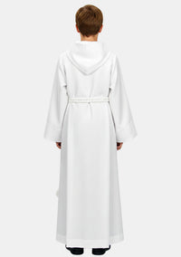 White Hooded Server Alb for Boys