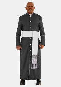 Ahban Black With White eClergys Robe