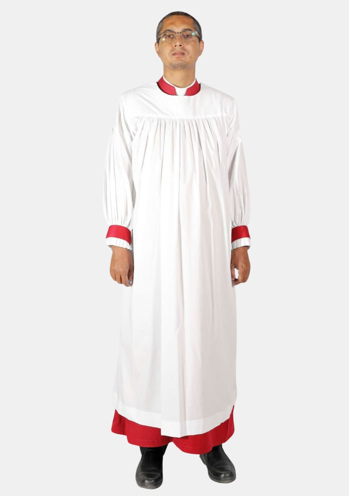 Anglican Rochet with Red Cuffs