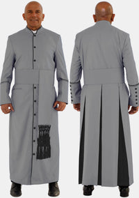 Gray With Black eClergys Robe For Men