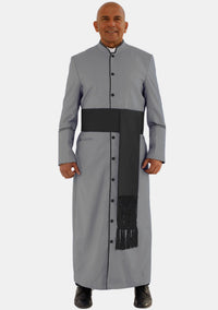 Gray With Black eClergys Robe For Men