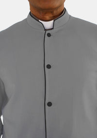 Gray With Black eClergys Robe For Men