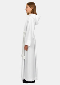 Bella White Hooded Server Alb for Girls