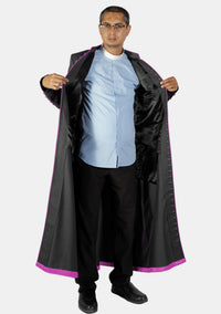 Archie House Cassock for Men Balck and Red Purple