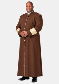 Clergy Robe for Men Brown and Gold Sleeve