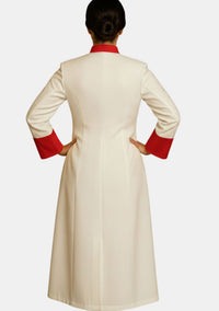 Celeste White with Red Women Clergy Robe