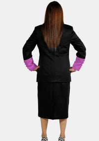 eClergy's Skirt Suit Black Purple
