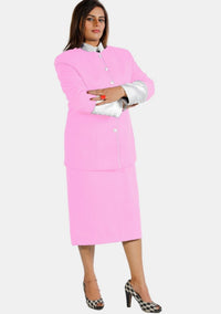 eClergy's Pink White Clerical Skirt Suit