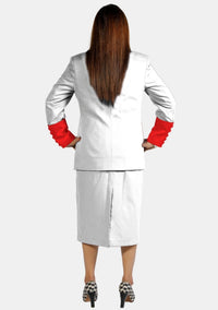 eClergy's White Red Clerical Skirt Suit