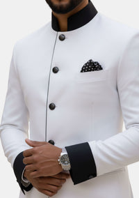 Theo Clergy Suit for Men White and Black