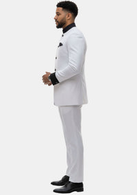 Theo Clergy Suit for Men White and Black