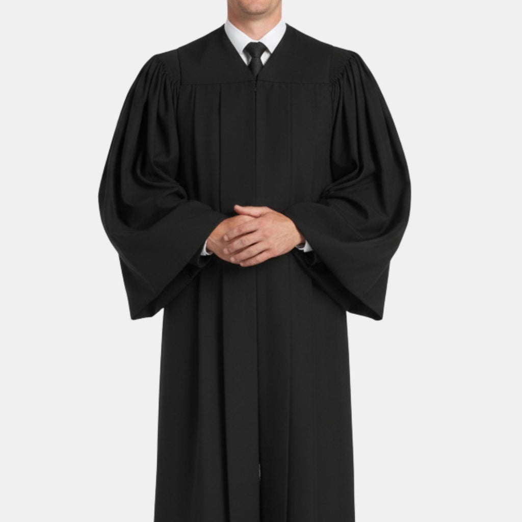 Geneva Pulpit Robe for Men Black with Front Zipper – eClergys