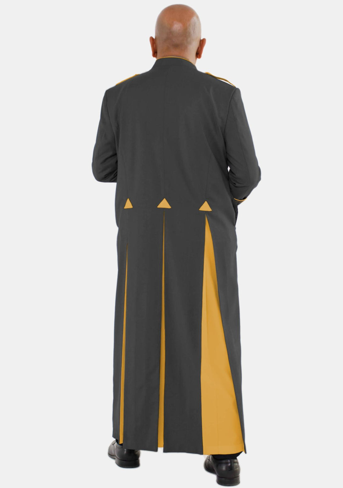 Clergy Robe for Men Black and Gold Contrast Fabric Buttons on Front ...