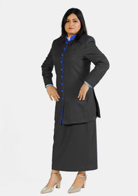 Female Black Ministerial Suit with Contrast
