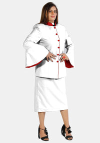 eClergy's Suit Flared Sleeve White Red