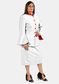 eClergy's Suit Flared Sleeve White Red
