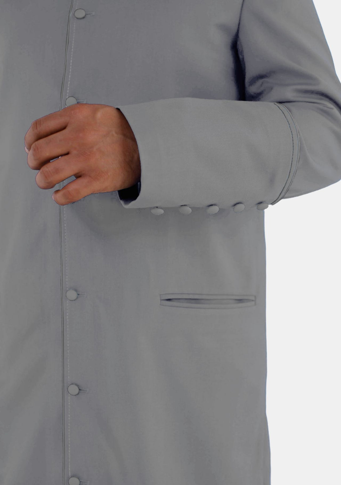 Gray Pstoral Robe For Men with Smooth Silk Lining and Pleats – eClergys
