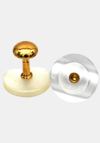 Gold Plastic Tunic Shirt Collar Studs
