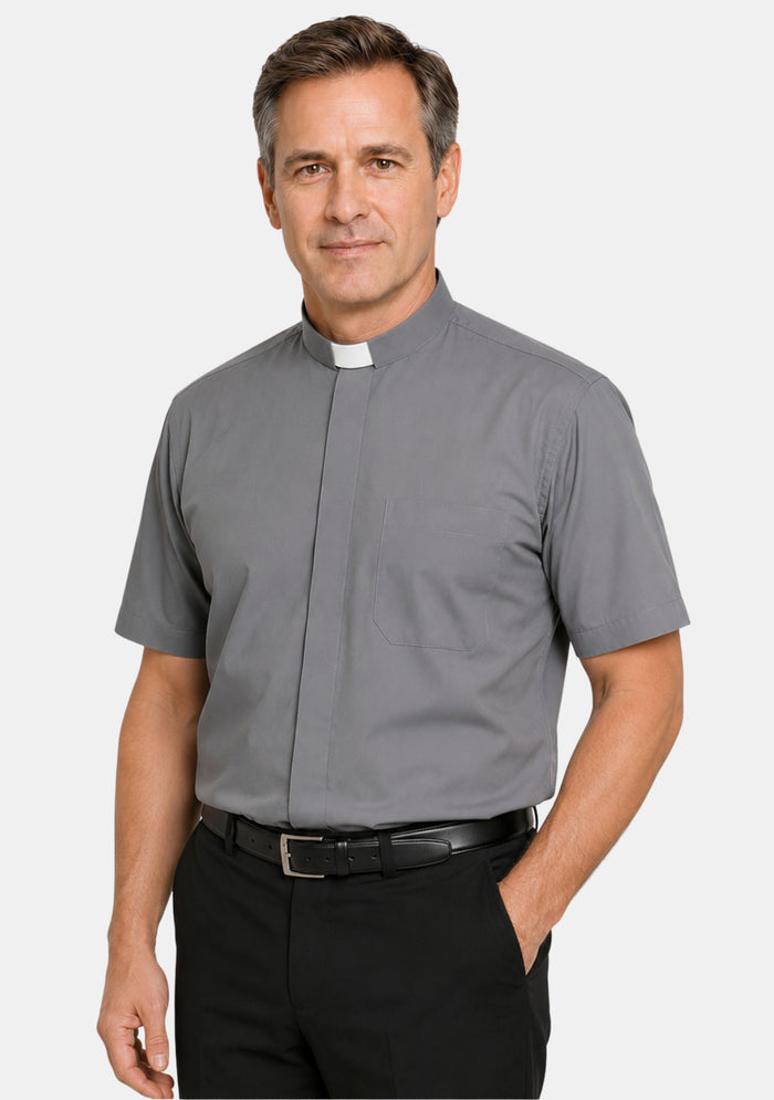 Gray Tab Collar eClergy's Shirt