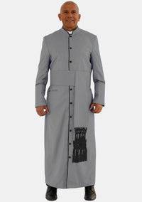 Gray With Black eClergys Robe For Men