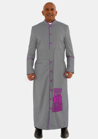 Gray With Red Purple eClergys Men Robe