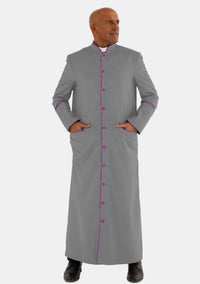 Gray With Red Purple eClergys Men Robe