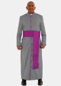 Gray With Red Purple eClergys Men Robe