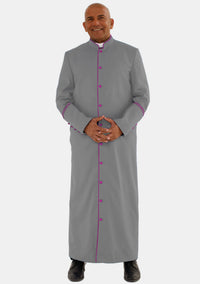 Gray With Red Purple eClergys Men Robe