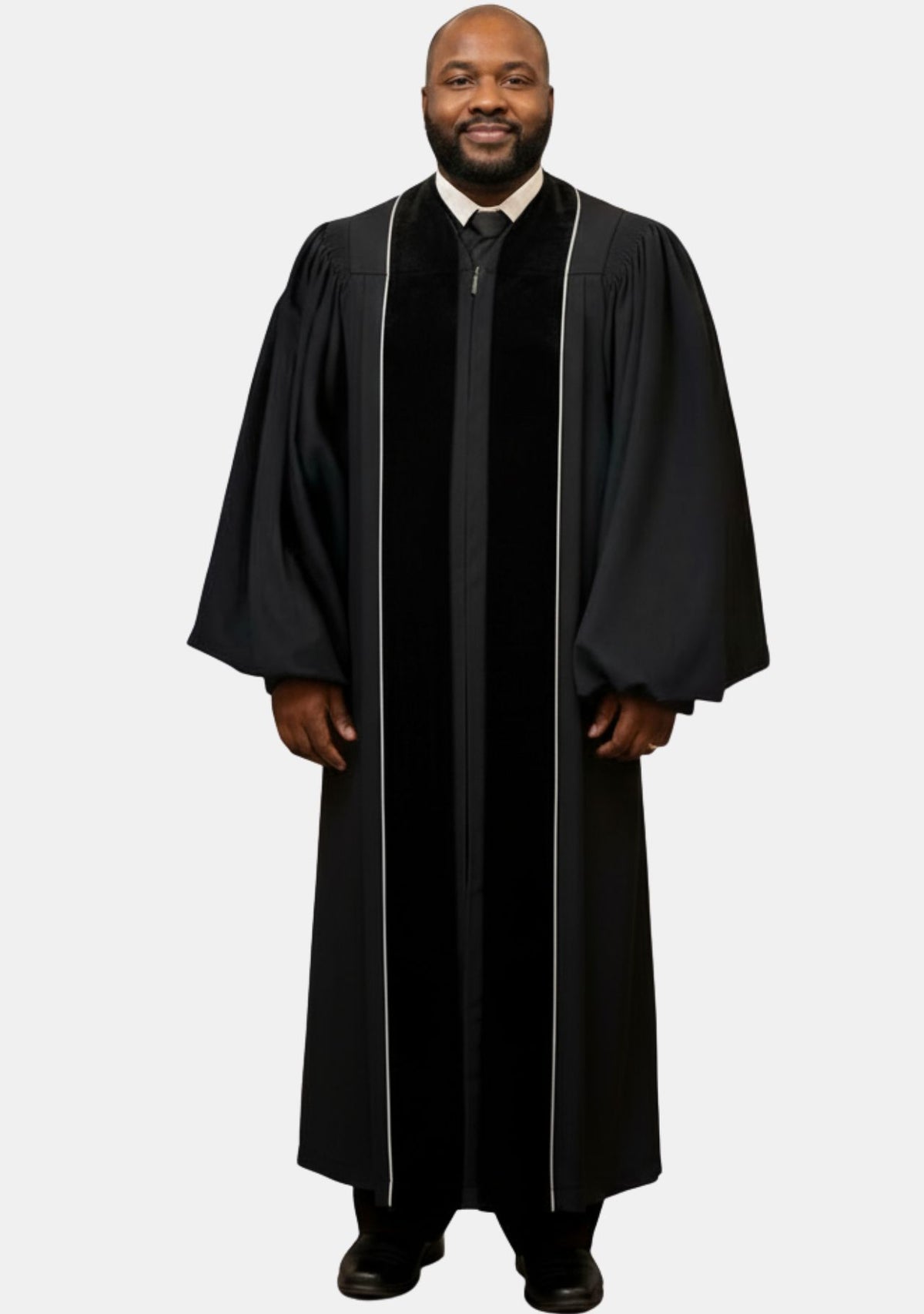 Immanuel Pulpit Robe for Men Black and White