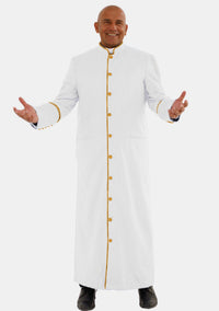 White and Gold Clerical Robe for Men