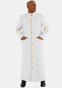 White and Gold Clerical Robe for Men