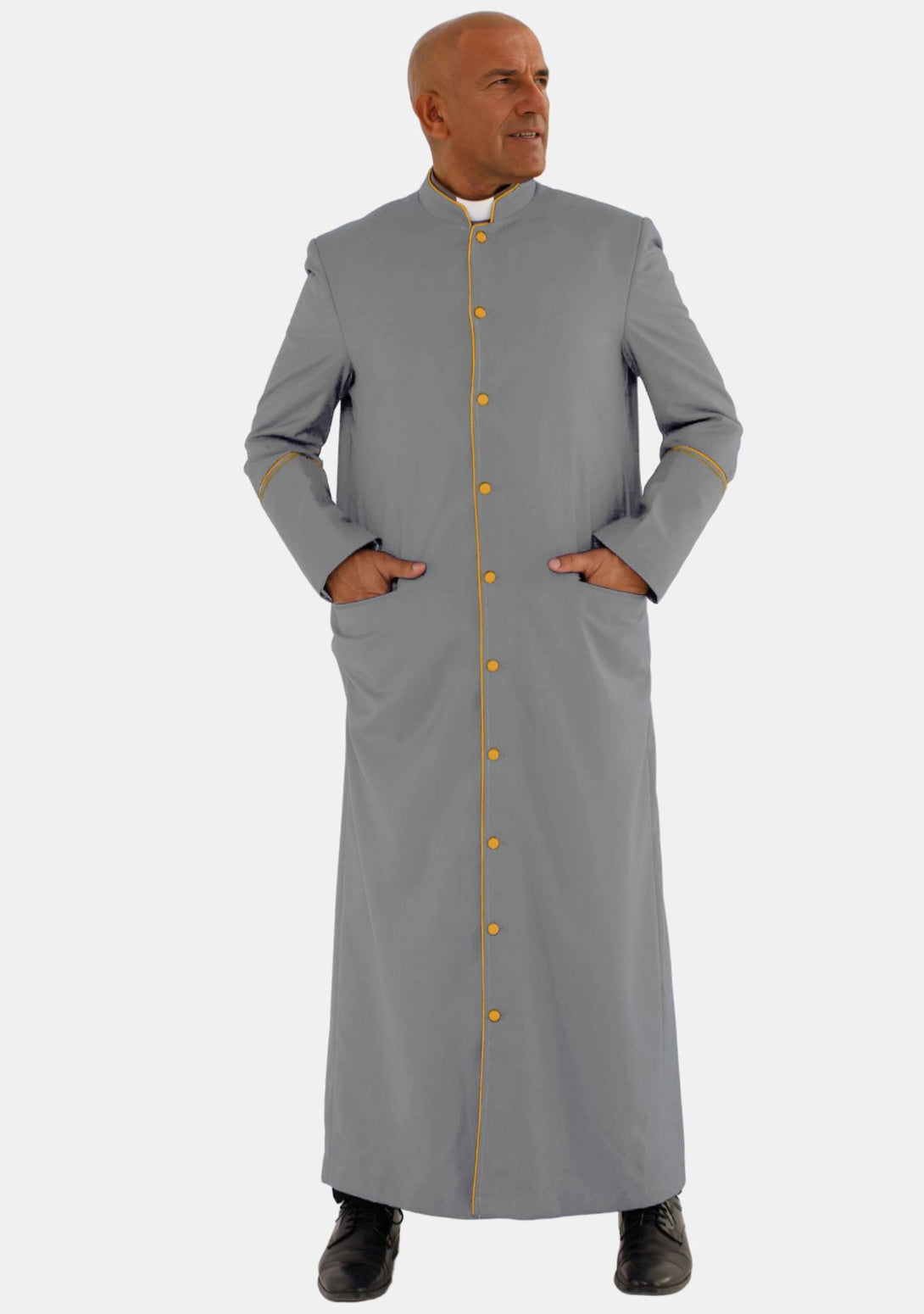 Clergy Robes for Men Gray and Gold Trim – eClergys