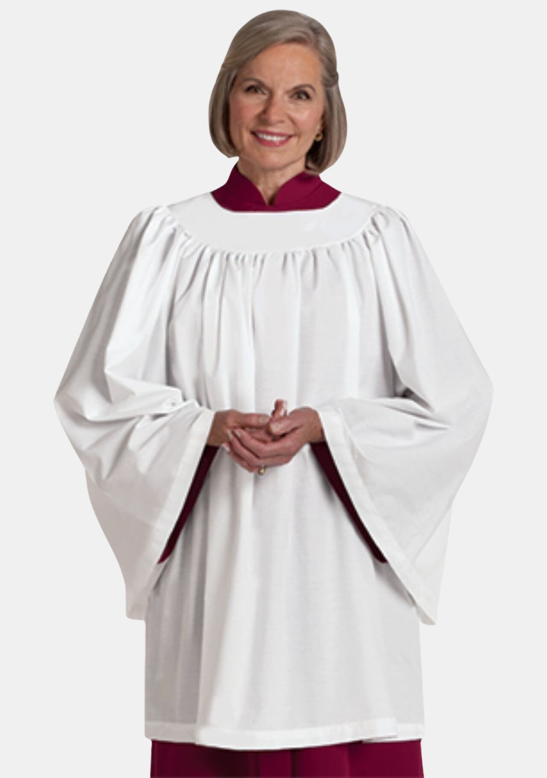 Women Round Neck Clergy Surplice with Straight Modern Sleeves – eClergys