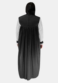 Women 3 Stripe Black Clerical Chimere