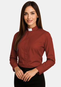 Ladies Tab Collar Clergy Shirt Long Sleeves