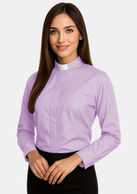Ladies Tab Collar Clergy Shirt Long Sleeves