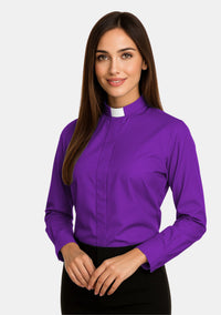 Ladies Tab Collar Clergy Shirt Long Sleeves