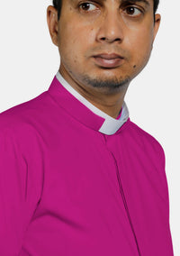 Red Purple Tonsure Collar Clerical Shirt