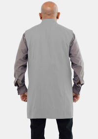 Men Clergy Long Vest Gray