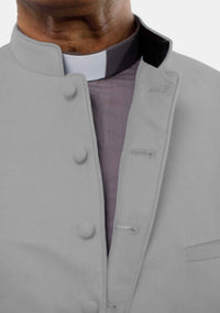 Men Clergy Long Vest Gray