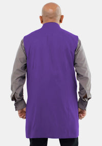 Men Clergy Long Vest Roman Purple
