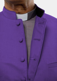 Men Clergy Long Vest Roman Purple