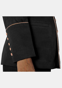 Black With Gold Preacher Jacket