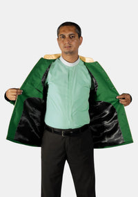 Olive Green Clergy Jacket with Gold Trim